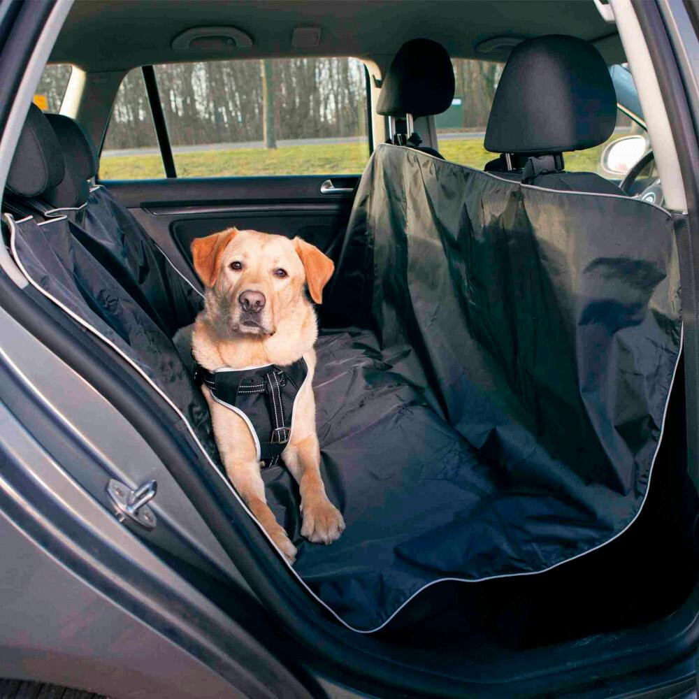 Funda de Asiento de Coche en Poliéster para Mascotas Negro