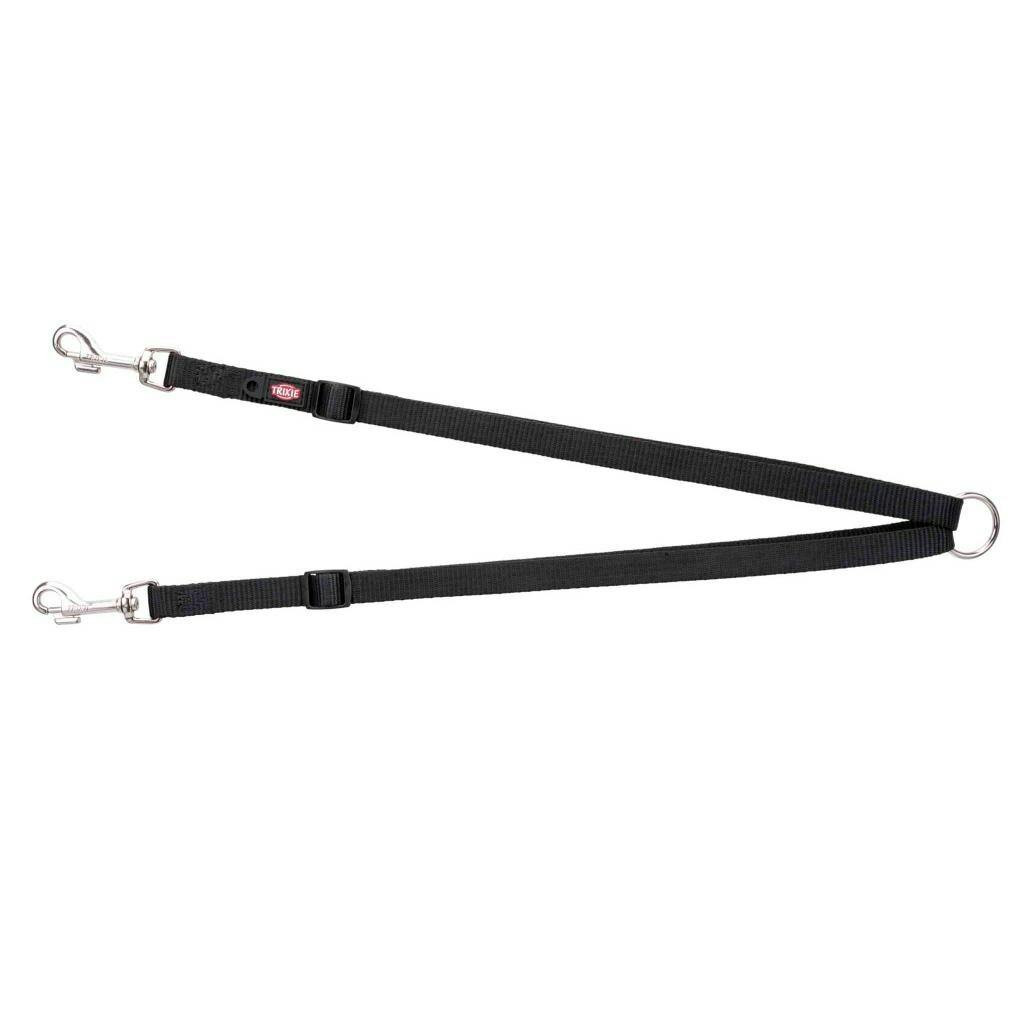 Terminal doble premium para correa y collar M-L 20 mm Negro