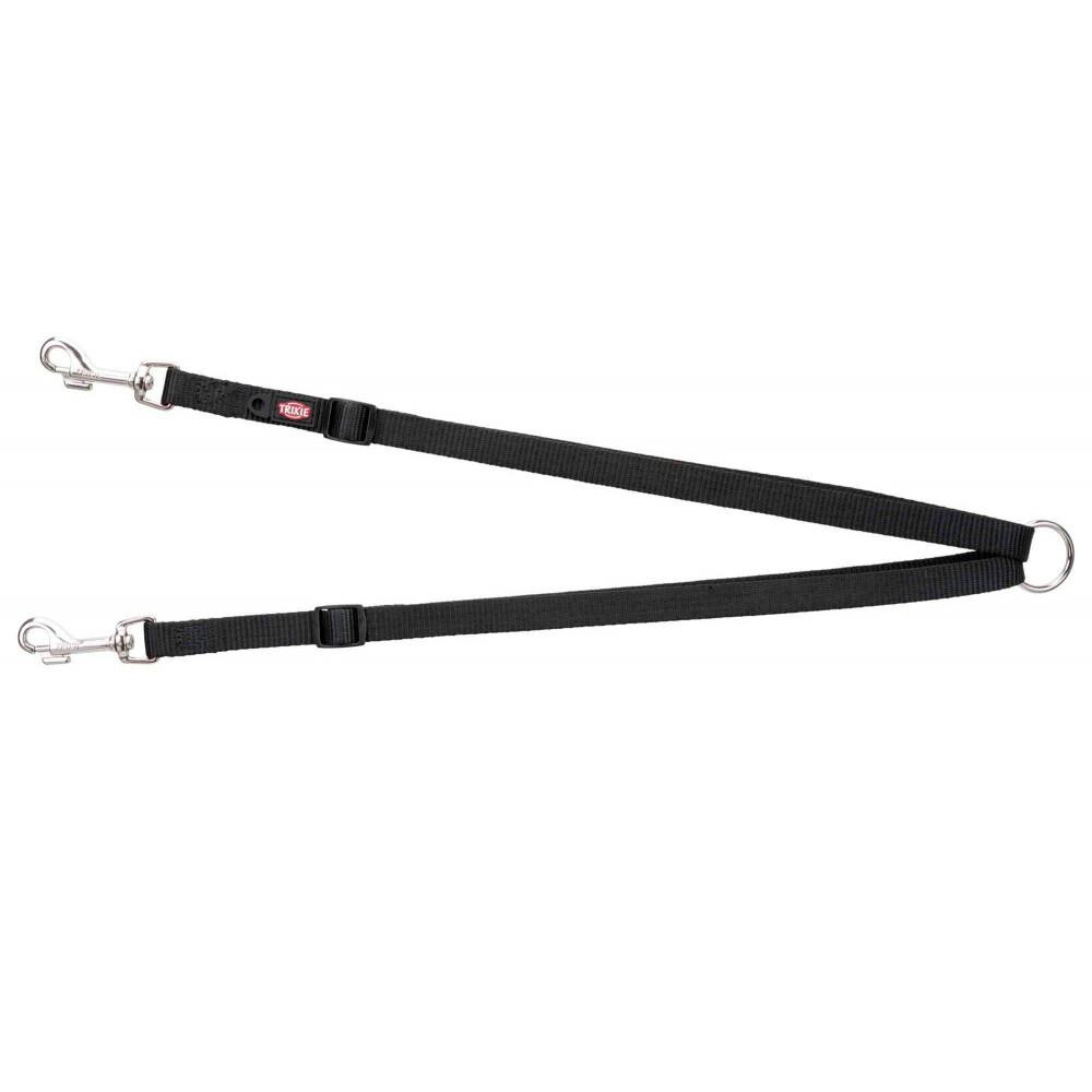 Terminal doble para correa y collar 15 mm Negro