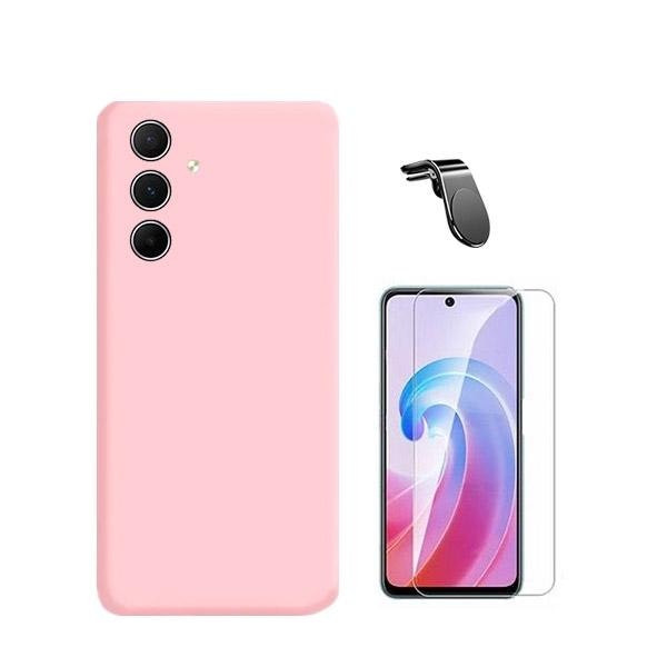 Kit de protección Galaxy A35 5G: cristal templado, funda de silicona y soporte magnético