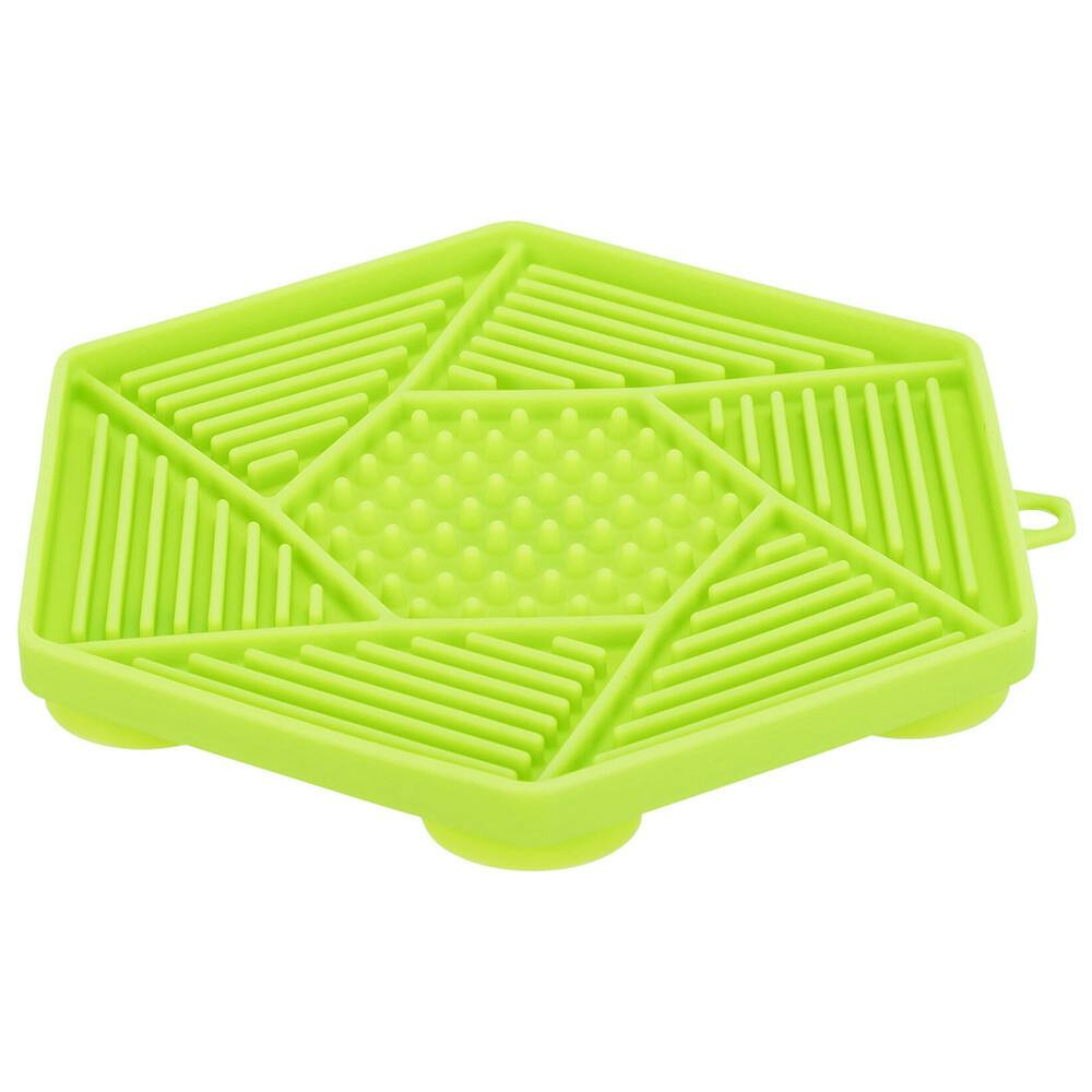 Tapete Lick'n'Snack de silicona con ventosas para perros 17 cm verde