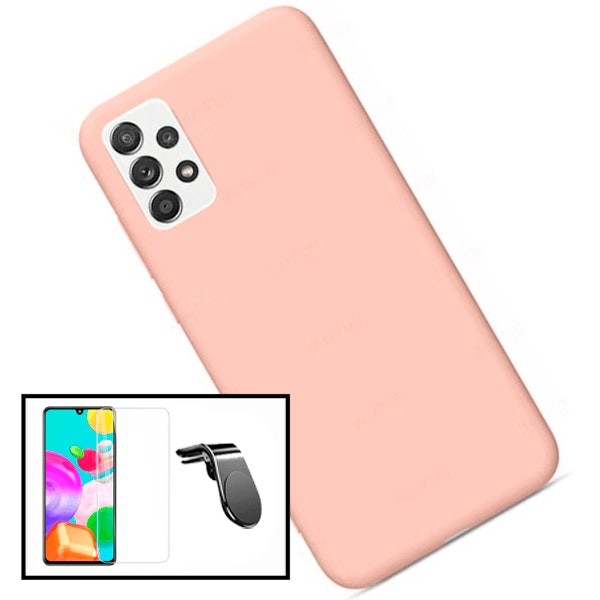 Cristal Templado, Funda de Silicona Líquida y Soporte Magnético para Samsung Galaxy A52