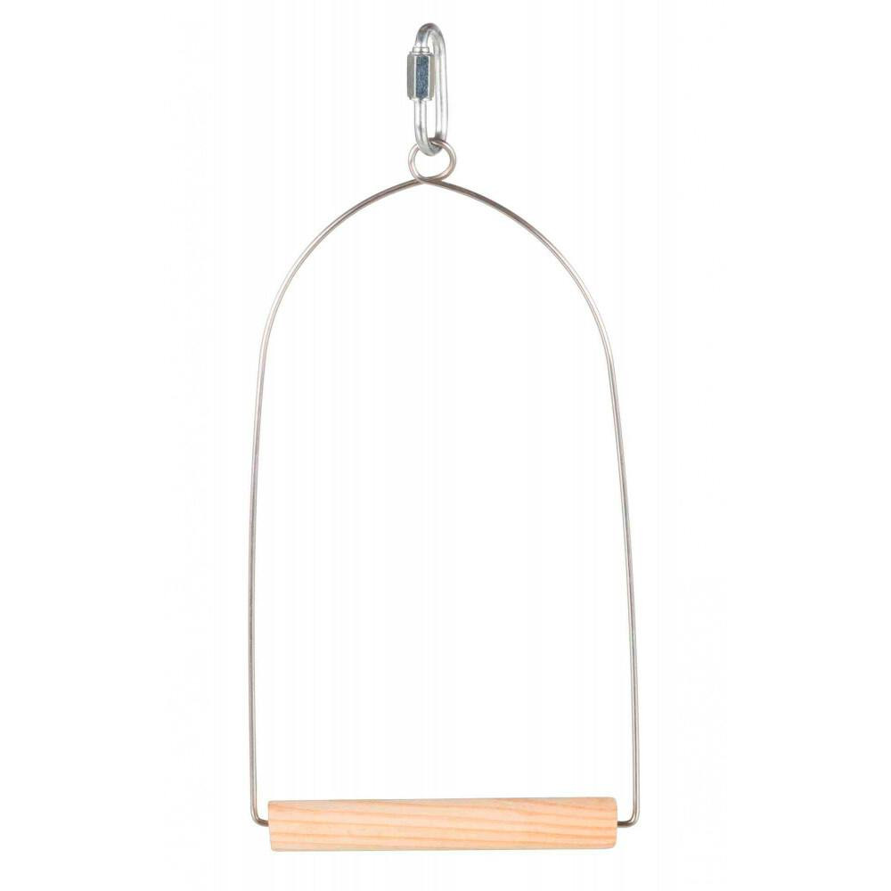Columpio arqueado de madera para aves