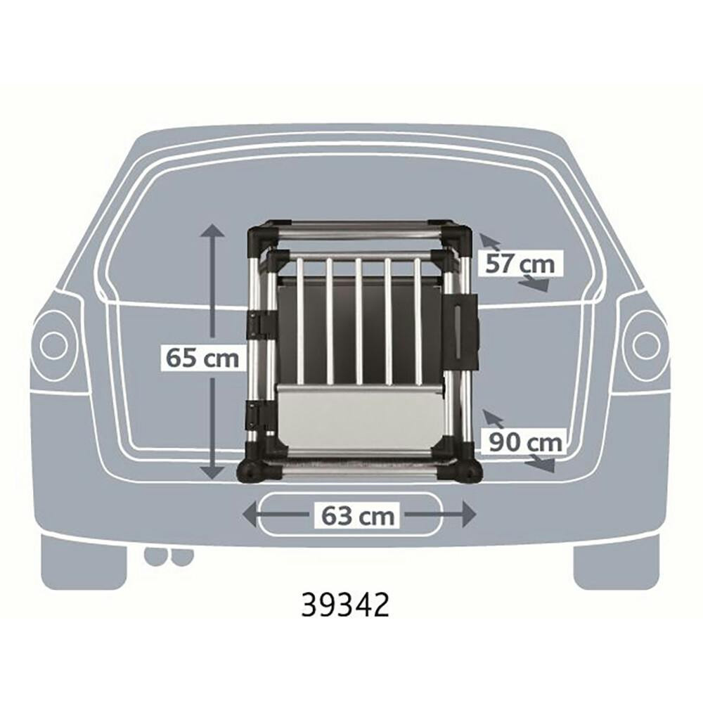 Caja de transporte inclinada de aluminio para perros
