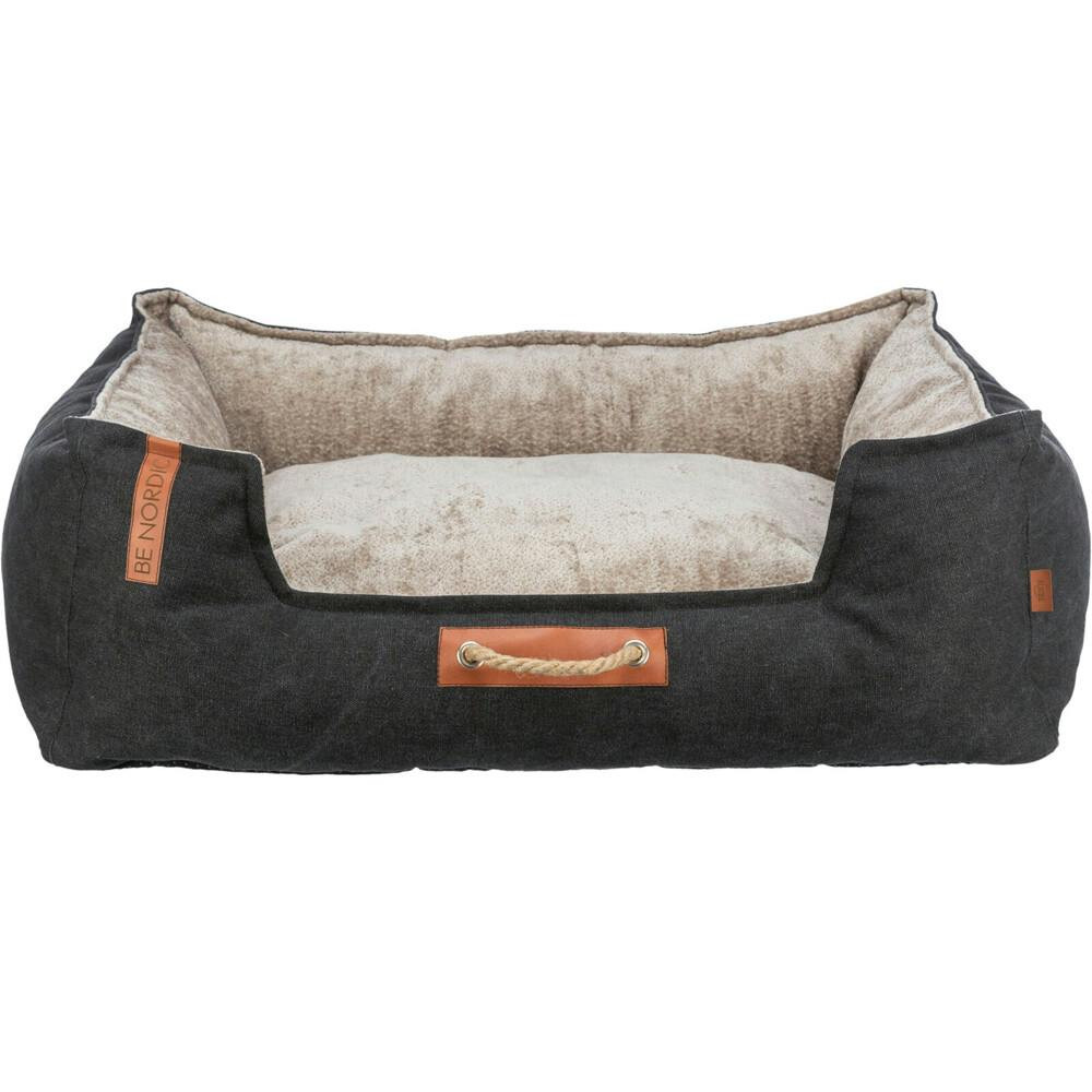 Cama Föhr para gatos con colchón interior (Negro/Beige)