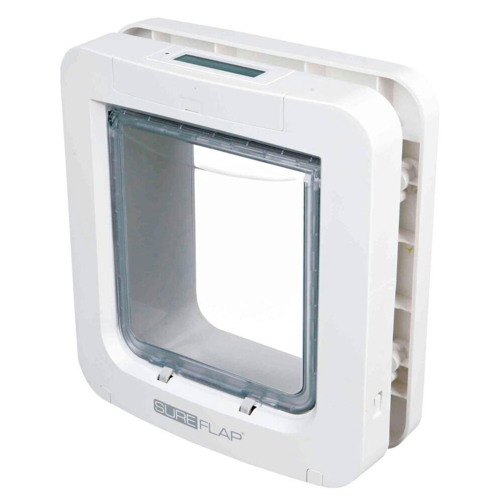 Puerta con lector de microchip para mascotas - blanca