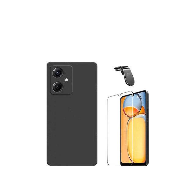 Kit vidrio templado, funda silicona líquida y soporte magnético para Xiaomi Redmi 13C 5G