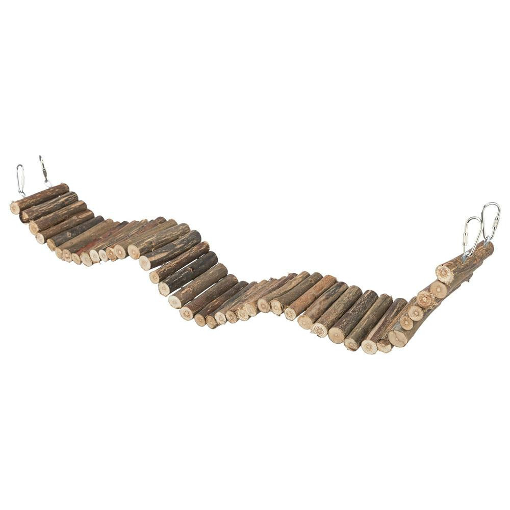 Puente colgante de madera para aves y pequeños roedores 61 x 8 cm