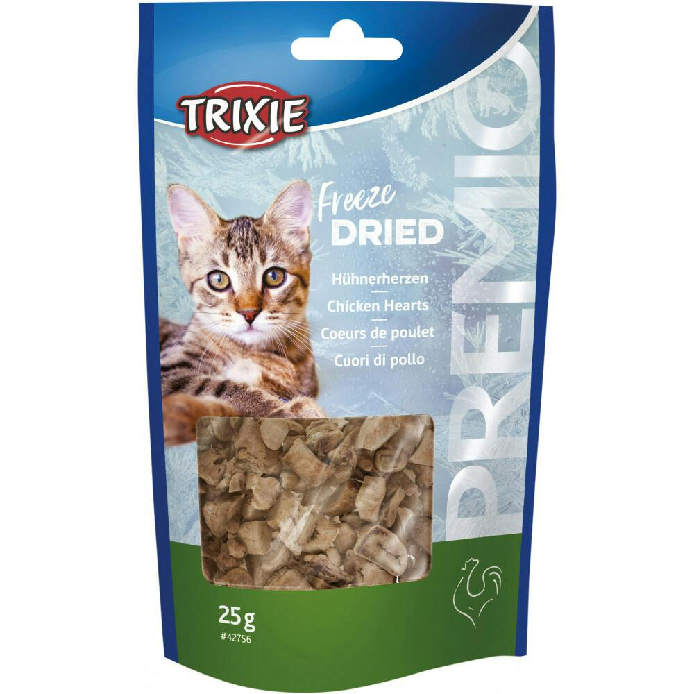 Snack de corazones de pollo liofilizados para gato
