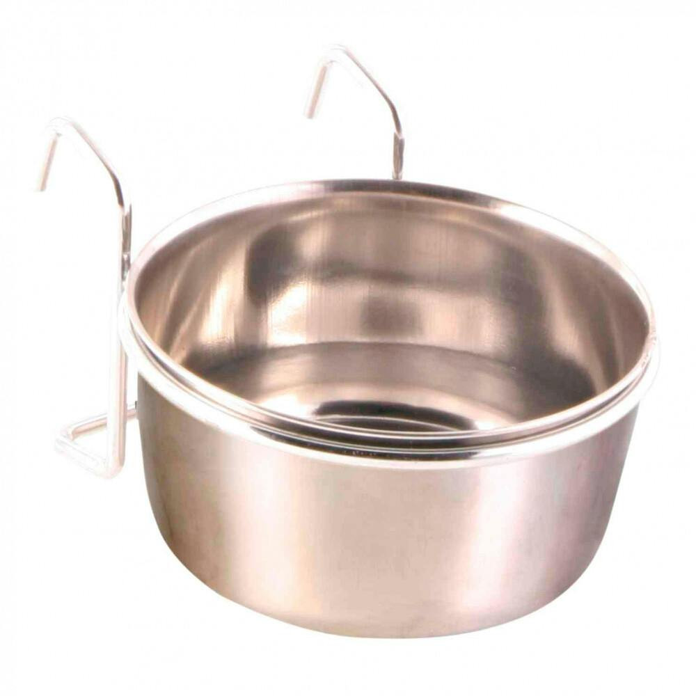 Gamela de acero inoxidable con soporte para aves