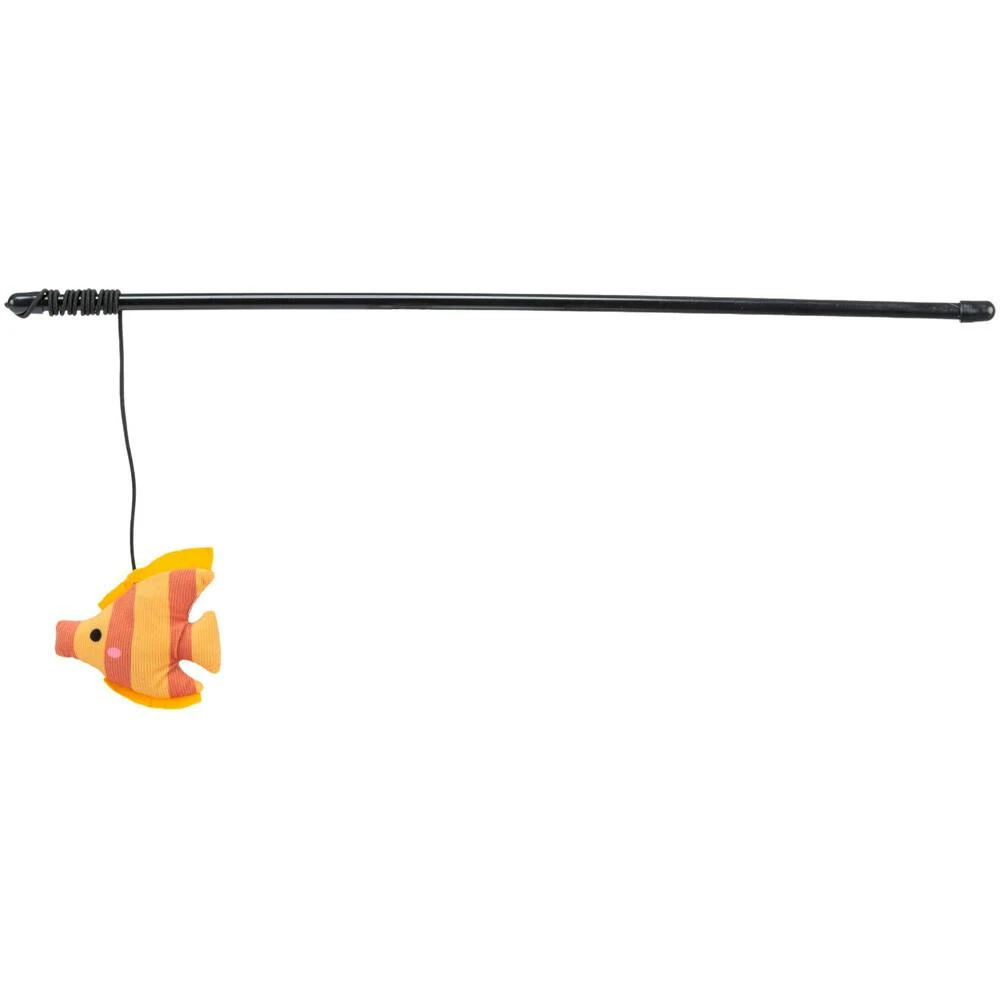 Wand with fabric fish for cats