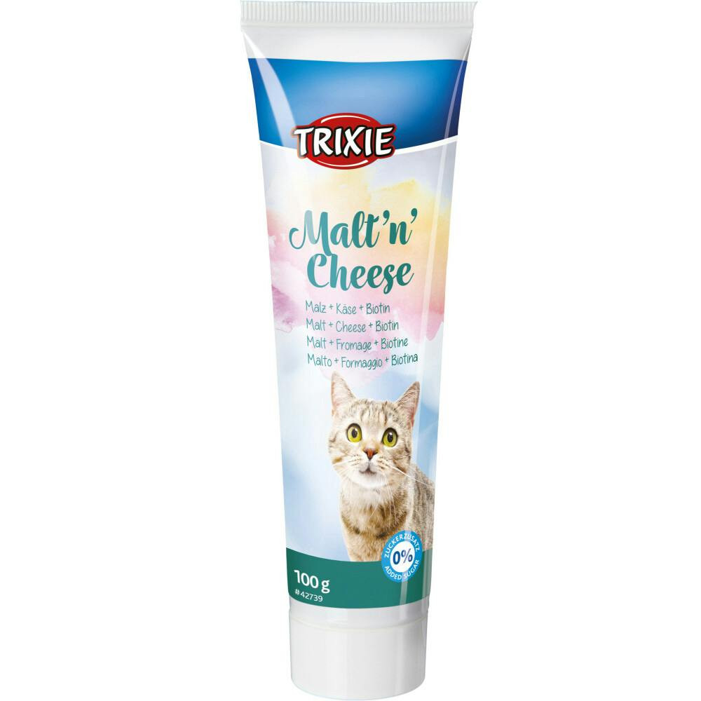 Malt paste with cheese and biotin for cats