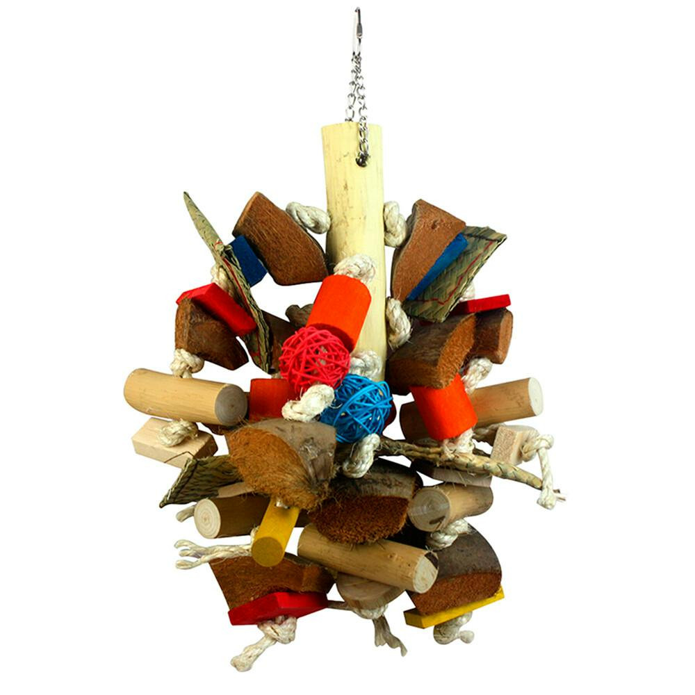 Juguete para aves de madera colorido 40 cm