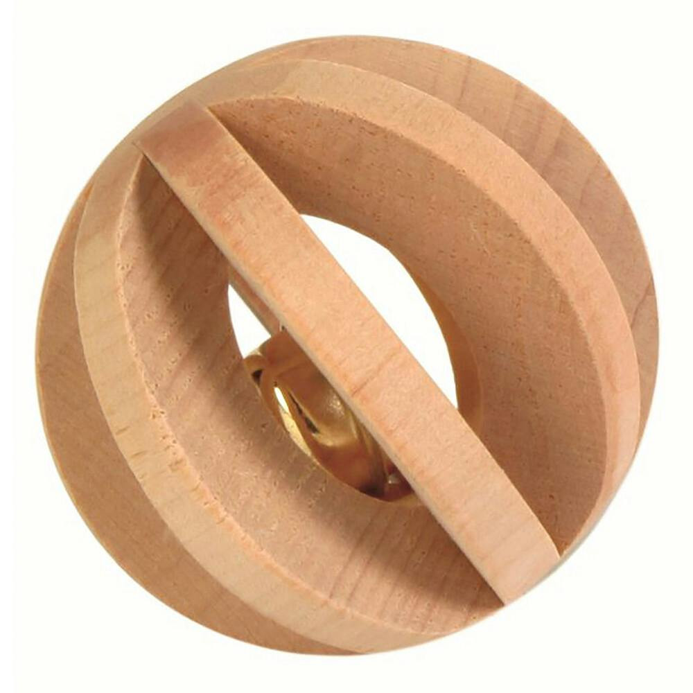 Pelota de madera con cascabel para roedores