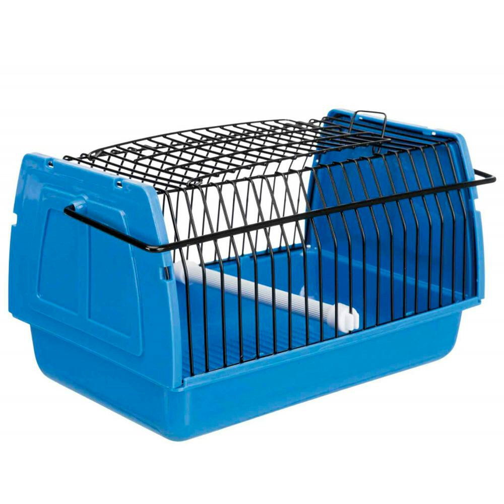 Transportadora para aves y pequeños animales con percha y asa