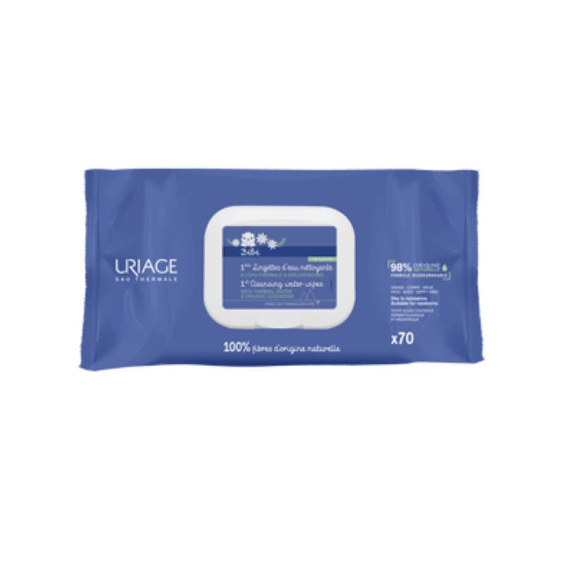 Toallitas limpiadoras Bebé con Agua Termal y Aloe Vera - 70 uds