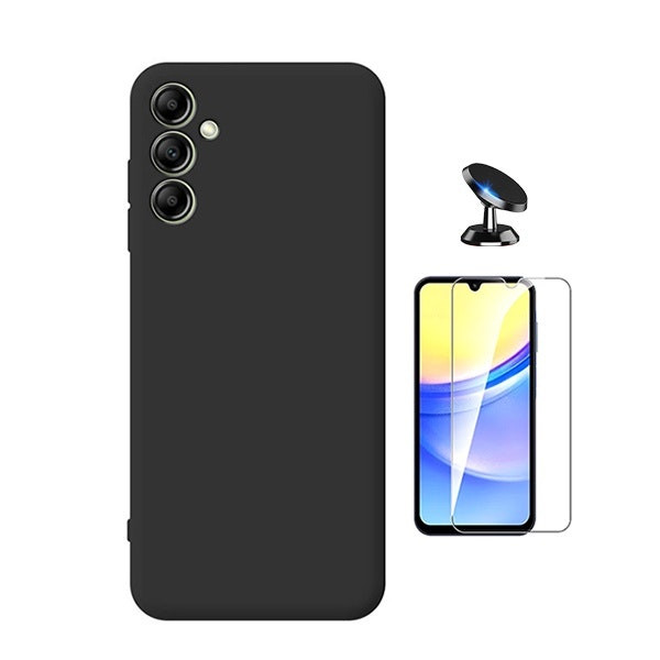 Kit protector de cristal, funda de silicona líquida y soporte magnético para Samsung Galaxy A16