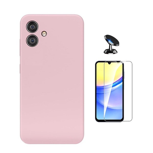 Kit vidrio templado Clearglass con funda de silicona líquida y soporte magnético para Galaxy A06