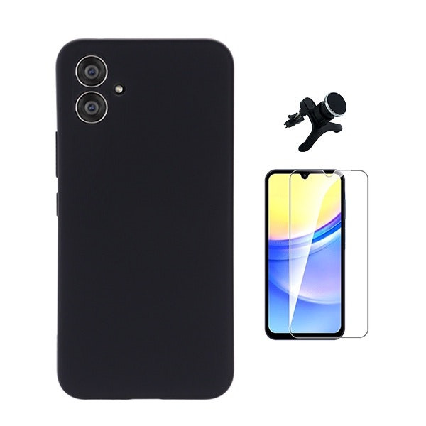 Kit de Protección para Samsung Galaxy A06 — Vidrio Templado, Funda de Silicona y Soporte Magnético