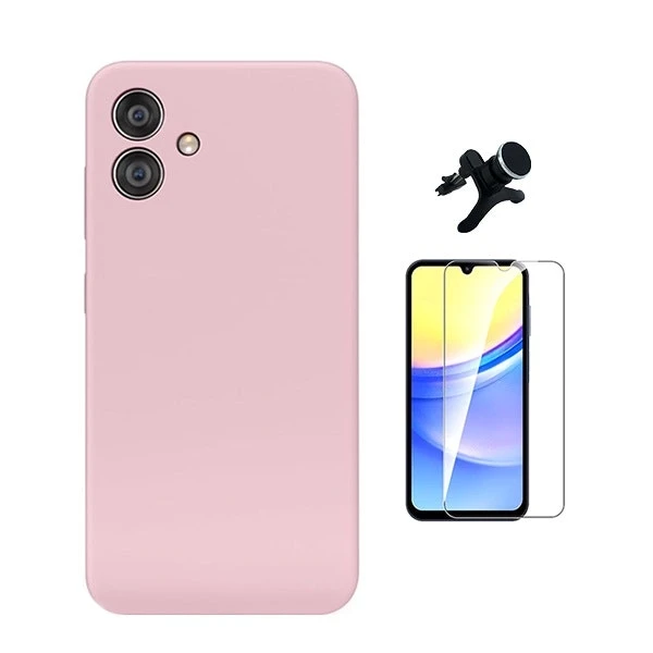 Protection kit for Samsung Galaxy A06: tempered glass, silicone case and magnetic mount