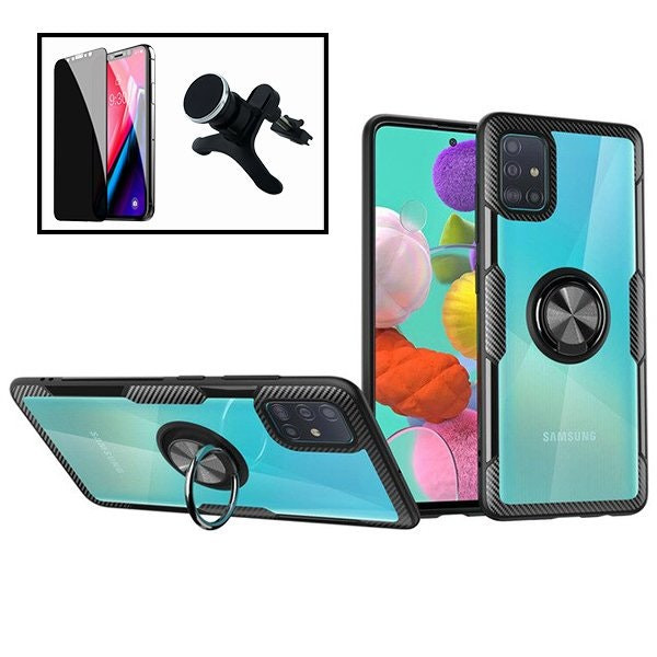 Protector de Pantalla 5D Privacidad y Funda Clear Armor con Soporte Magnético para iPhone 12 Pro Max