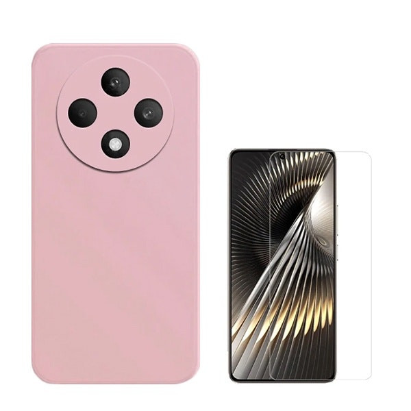 Vidrio templado Clearglass y funda de silicona líquida para Reno12 F 5G