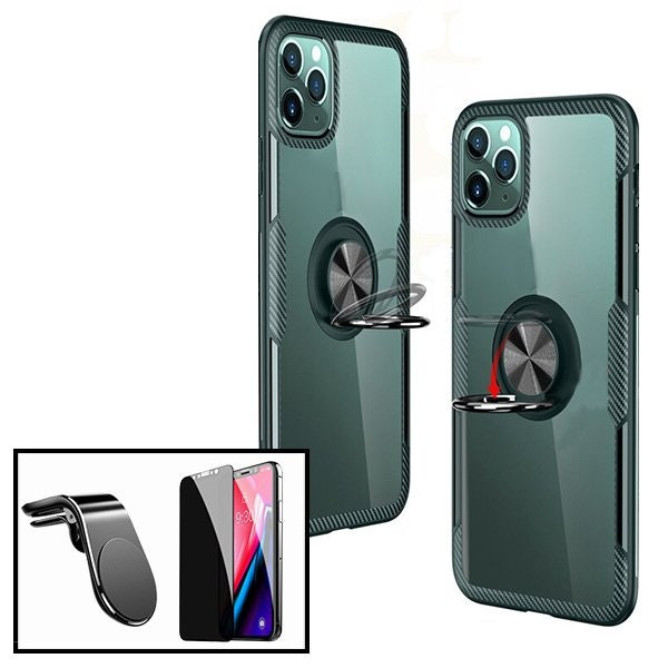 Kit protector 5D de privacidad con funda Clear Armor y soporte magnético para iPhone XS Max