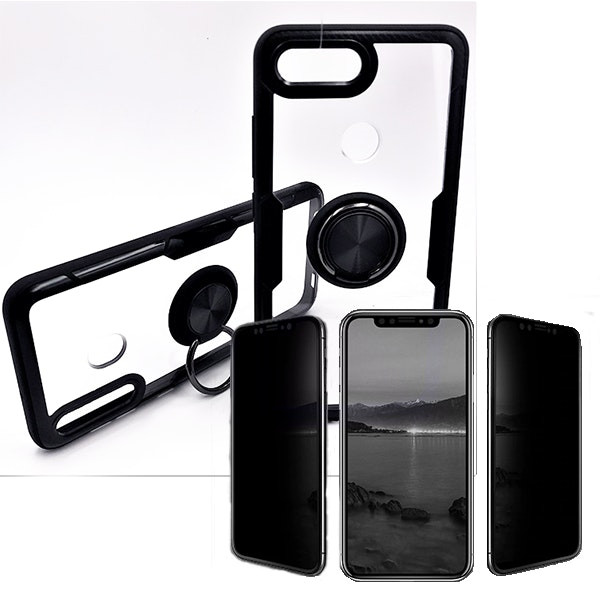 Protector de Privacidad 5D y Funda Clear Armor para Mi 8 Lite