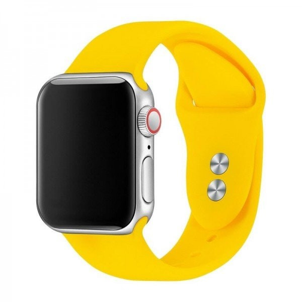 Correa SmoothSilicone compatible con Apple Watch Series 9 45mm - Amarillo