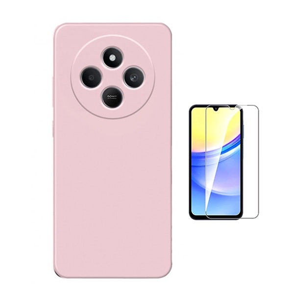 Kit vidrio templado y funda de silicona para Redmi 14R