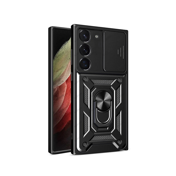 Funda magnética Military Defender con ventana para Samsung Galaxy S23 - Negro