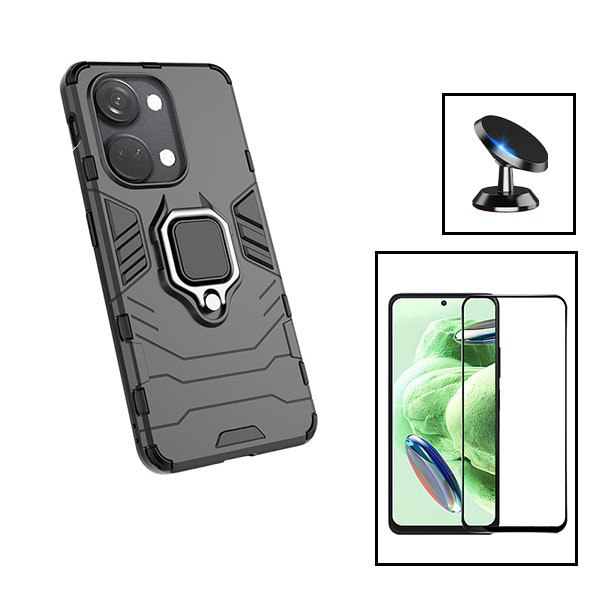 Phonecare kit: Military Defender case, Full Cover 5D tempered glass and magnetic car mount for OnePlus Nord 3