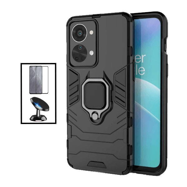 OnePlus Nord 2T protection kit: Full Cover 5D glass, 3-in-1 Military Defender case and magnetic car mount