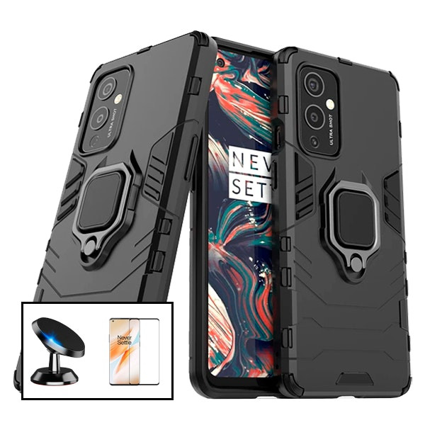 OnePlus 9 kit: Military Defender case, Full Cover 5D glass and magnetic mount