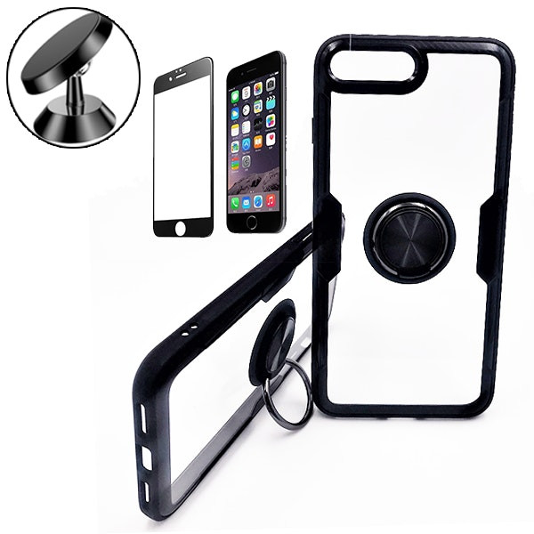 Kit funda Clear Armor 3 en 1 con vidrio Full Cover y soporte magnético para iPhone 7/8/SE 2020/SE 2022