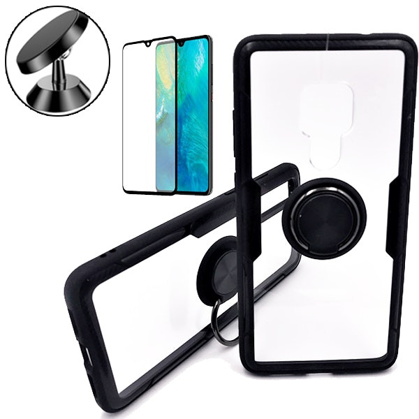 Kit funda Clear Armor 3 en 1 con vidrio Full Cover y soporte magnético para Huawei Mate 20