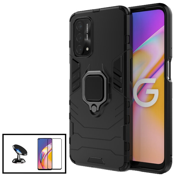 Kit: Military Defender case, Full Cover tempered glass and magnetic car mount