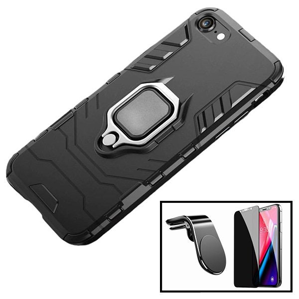 Película de privacidad 5D, funda Military Defender 3en1 y soporte magnético para iPhone SE 2020
