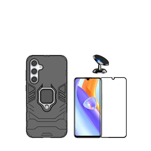 Kit de protección para Samsung Galaxy A25 – vidrio 5D, funda Military Defender y soporte magnético
