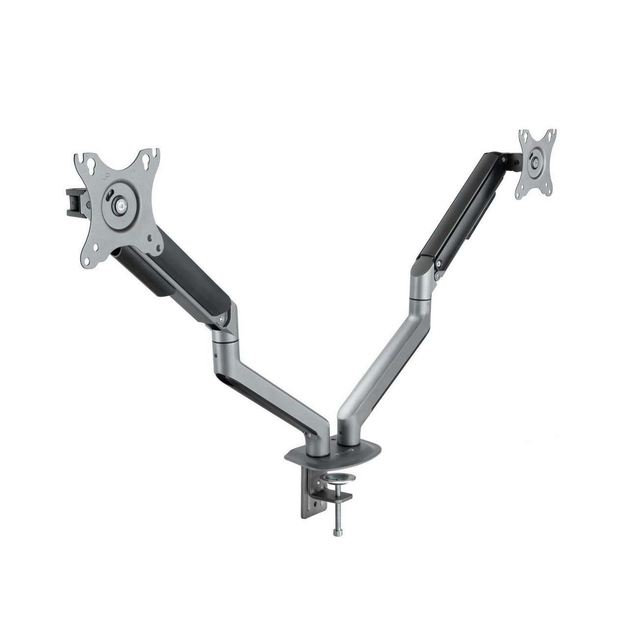 Soporte de mesa doble TOOQ inclinable y giratorio para monitores 17-32"