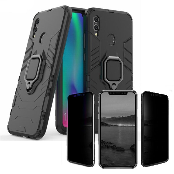 Kit Película 5D Anti-Spy + Capa 3X1 Military Defender para Huawei Honor 10 Lite