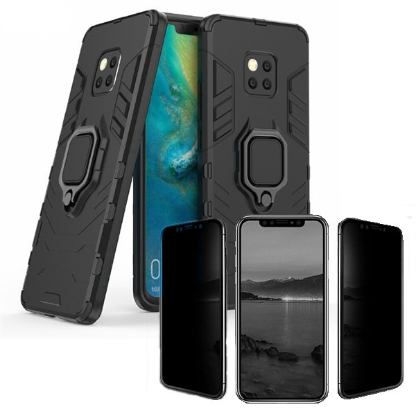 Kit Película 5D Anti-Spy + Capa 3X1 Military Defender para Huawei Mate 20 Pro