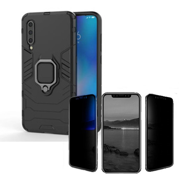 Kit Película 5D Anti-Spy + Capa 3X1 Military Defender para Huawei Y6s (2019)