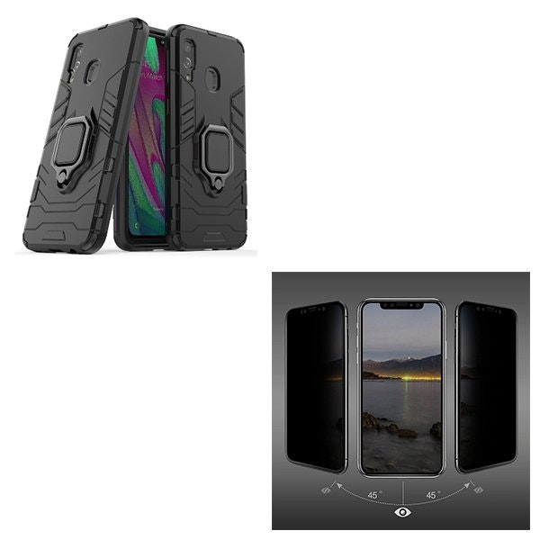 Kit Película 5D Anti-Spy + Capa 3X1 Military Defender para Samsung Galaxy A40