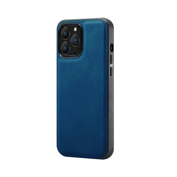 Funda Magnética de Cuero para iPhone 14 Pro Max - Azul