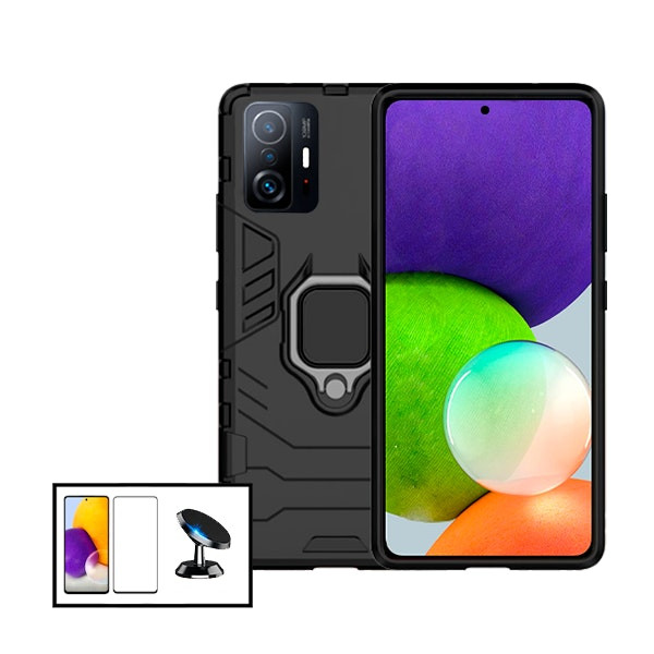 Phonecare kit Military Defender case, Full Cover 5D tempered glass and magnetic car mount for Xiaomi 11T Pro