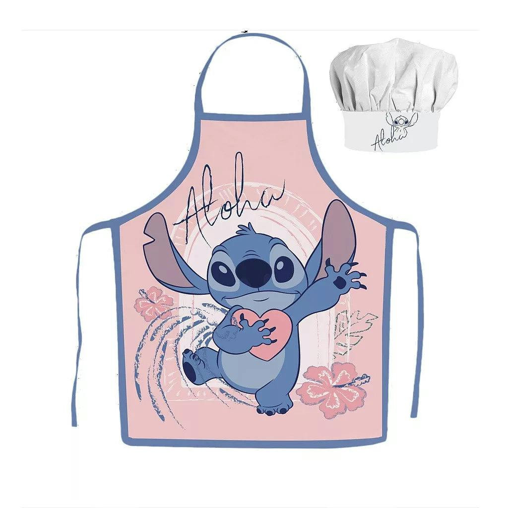 Conjunto delantal y gorro de cocinero Stitch para niños