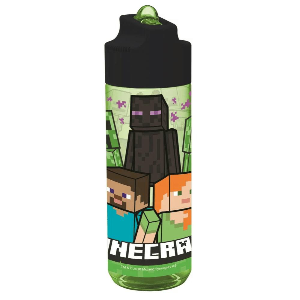 Minecraft plastic bottle with straw 540 ml
