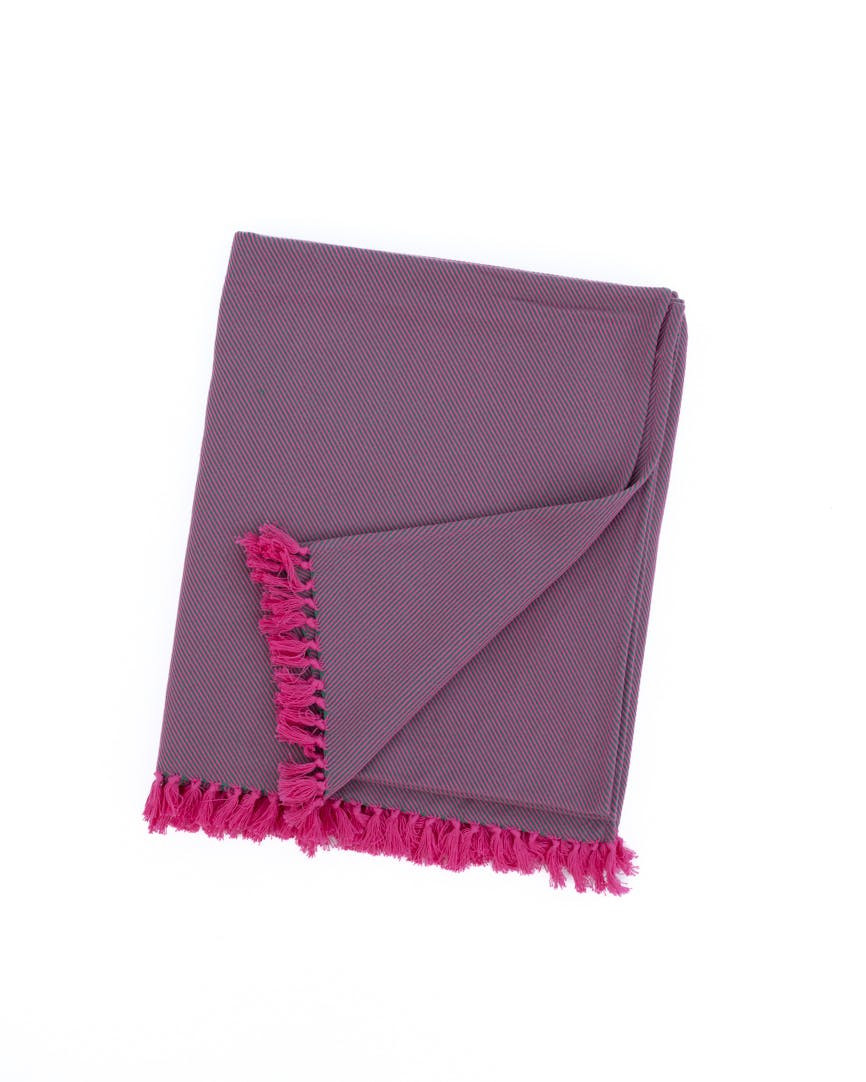 XL beach towel 100% cotton twill pink and green