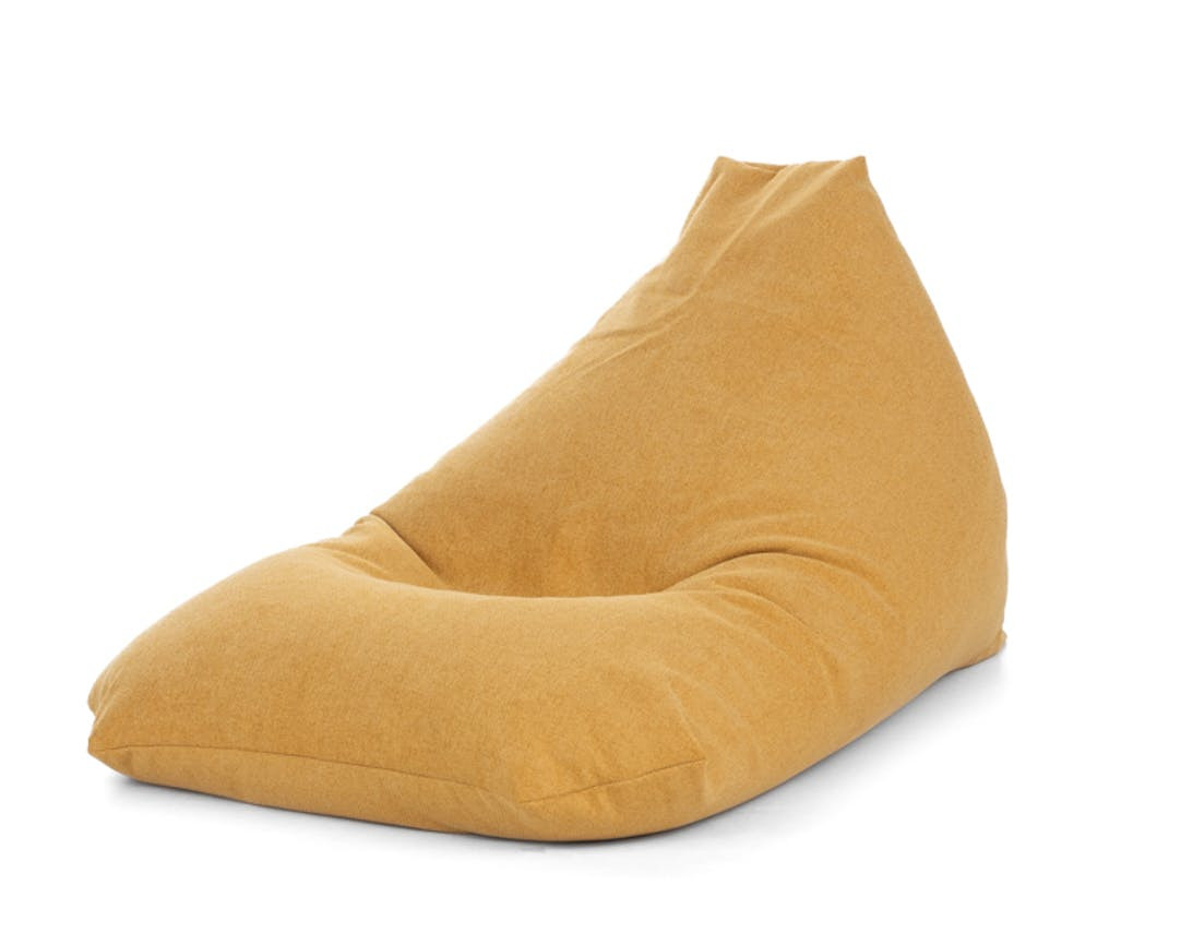 Puff Braga mostaza con funda extraíble